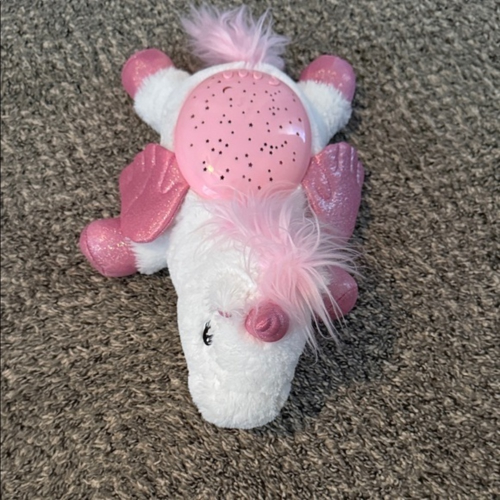 Pink and White Unicorn Plush nightlight Toy